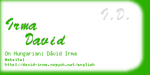 irma david business card